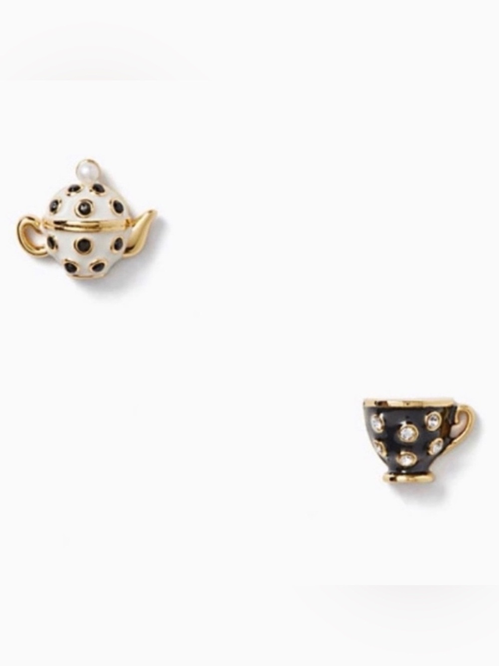 🆕 Kate Spade ♠️ New York Alice in Wonderland Teacup Stud Earrings NWT New! Gold